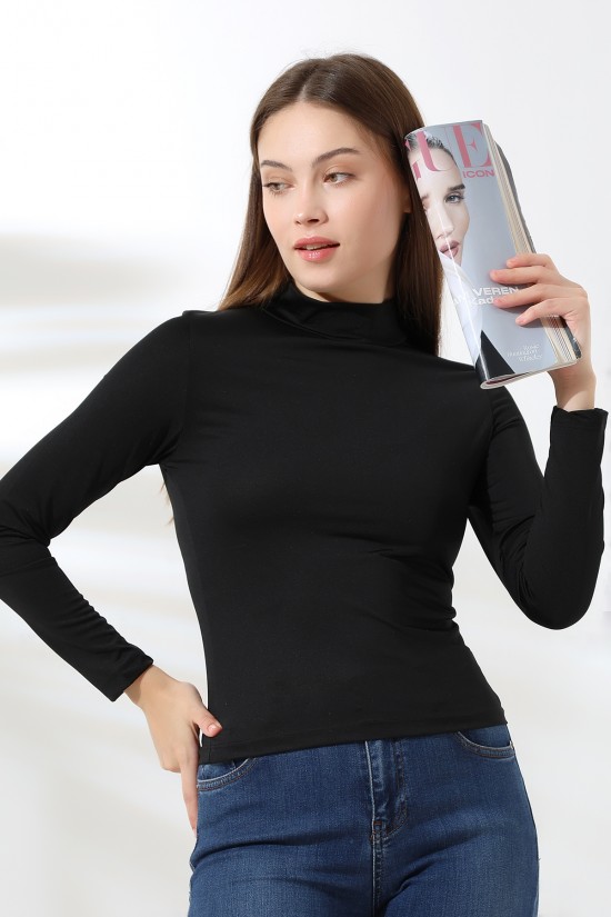 21728 KADIN MİKROPOLY UZUN KOL YARIM BALIKCI YAKA BADY 21728 KADIN MİKROPOLY UZUN KOL YARIM BALIKCI YAKA BADY