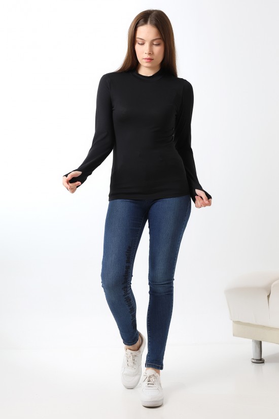 21756 KADIN YARIM BALIKÇI UZUN KOLU PARMAK GEÇMELİ BLUZ 21756 KADIN YARIM BALIKÇI UZUN KOLU PARMAK GEÇMELİ BLUZ