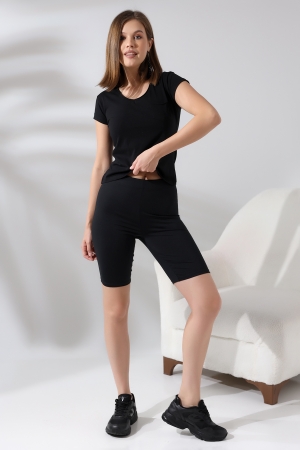 21065 KADIN KISA KOL CEPLİ LYC PİS V YAKA BADY 