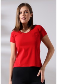 21065 KADIN KISA KOL CEPLİ LYC PİS V YAKA BADY 