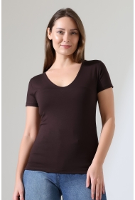 22175 KADIN TULUM V YAKA FULL LYC VORTVİSK KISA KOL TSHIRT 