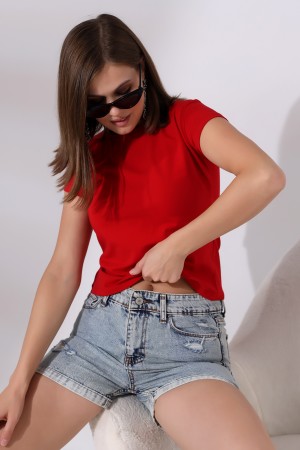 21060  KADIN KISA KOL BİSİKLET YAKA BADY 