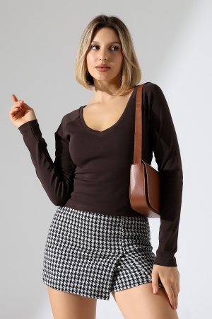 21948 KADIN UZUN KOL GENİŞ V YAKA FULL LYC RİBANA TSHIRT 21948 KADIN UZUN KOL GENİŞ V YAKA FULL LYC RİBANA TSHIRT