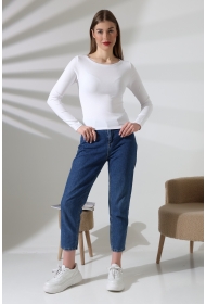 21897 KADIN KAYIK YAKA FULL LYC KOMPAKT PENYE RİB UZUN KOL TSHIRT 21897 KADIN KAYIK YAKA FULL LYC KOMPAKT PENYE RİB UZUN KOL TSHIRT