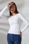 21897 KADIN KAYIK YAKA FULL LYC KOMPAKT PENYE RİB UZUN KOL TSHIRT 21897 KADIN KAYIK YAKA FULL LYC KOMPAKT PENYE RİB UZUN KOL TSHIRT