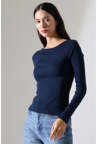 21897 KADIN KAYIK YAKA FULL LYC KOMPAKT PENYE RİB UZUN KOL TSHIRT 21897 KADIN KAYIK YAKA FULL LYC KOMPAKT PENYE RİB UZUN KOL TSHIRT