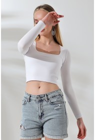 21650 KADIN FULL LYC COMP PENYE RİB UZUN KOL TULUM KARE YAKA KISA TSHIRT 21650 KADIN FULL LYC COMP PENYE RİB UZUN KOL TULUM KARE YAKA KISA TSHIRT