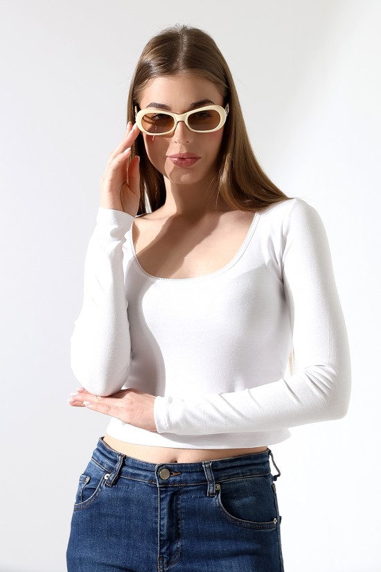 21946 KADIN FULL LYC COMP PENYE RİB UZUN KOL U YAKASI TIRN LAST.DANTEL YAKA TSHIRT 21946 KADIN FULL LYC COMP PENYE RİB UZUN KOL U YAKASI TIRN LAST.DANTEL YAKA TSHIRT