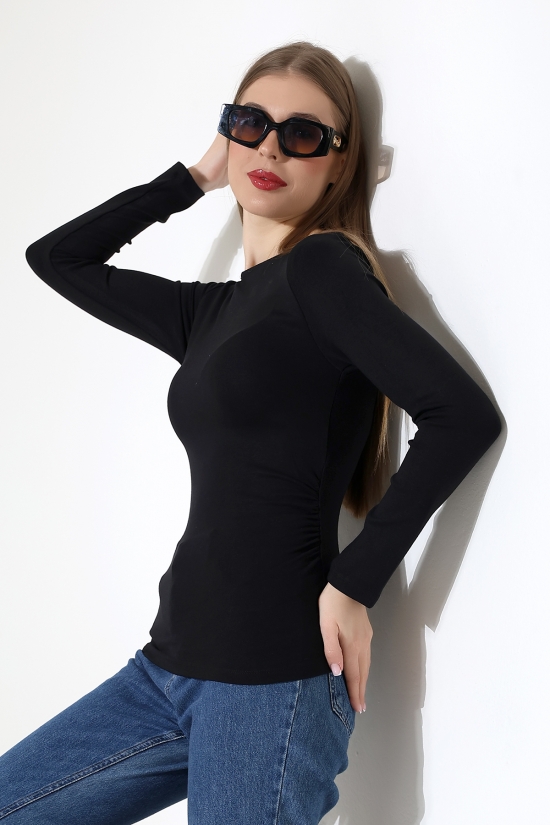 21951 KADIN KAYIK YAKA YANLARI LAST BÜZGÜLÜ FULL LYC VORTVİSK RİBANA UZUN KOL TSHIRT 21951 KADIN KAYIK YAKA YANLARI LAST BÜZGÜLÜ FULL LYC VORTVİSK RİBANA UZUN KOL TSHIRT