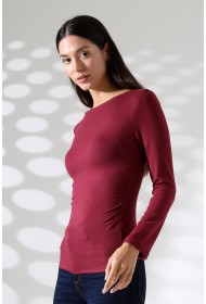 21951 KADIN KAYIK YAKA YANLARI LAST BÜZGÜLÜ FULL LYC VORTVİSK RİBANA UZUN KOL TSHIRT 21951 KADIN KAYIK YAKA YANLARI LAST BÜZGÜLÜ FULL LYC VORTVİSK RİBANA UZUN KOL TSHIRT