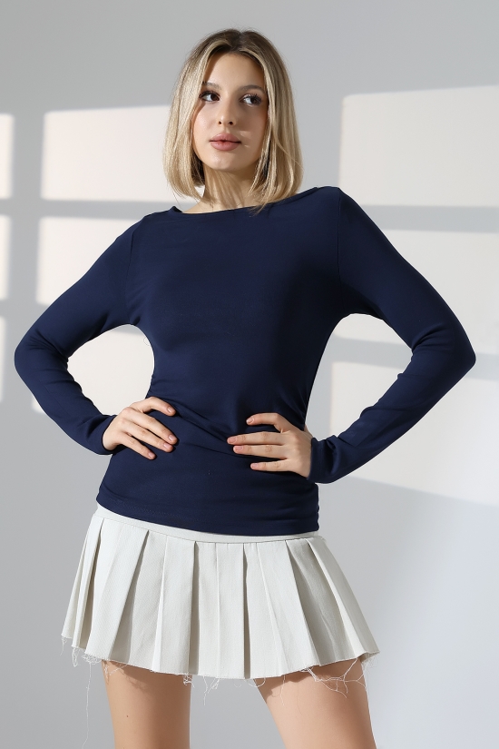 21951 KADIN KAYIK YAKA YANLARI LAST BÜZGÜLÜ FULL LYC VORTVİSK RİBANA UZUN KOL TSHIRT 21951 KADIN KAYIK YAKA YANLARI LAST BÜZGÜLÜ FULL LYC VORTVİSK RİBANA UZUN KOL TSHIRT