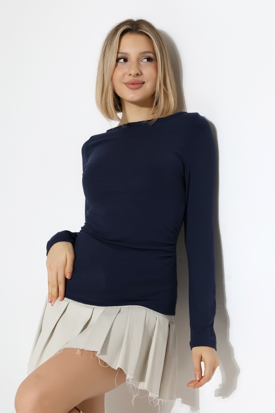 21951 KADIN KAYIK YAKA YANLARI LAST BÜZGÜLÜ FULL LYC VORTVİSK RİBANA UZUN KOL TSHIRT 21951 KADIN KAYIK YAKA YANLARI LAST BÜZGÜLÜ FULL LYC VORTVİSK RİBANA UZUN KOL TSHIRT