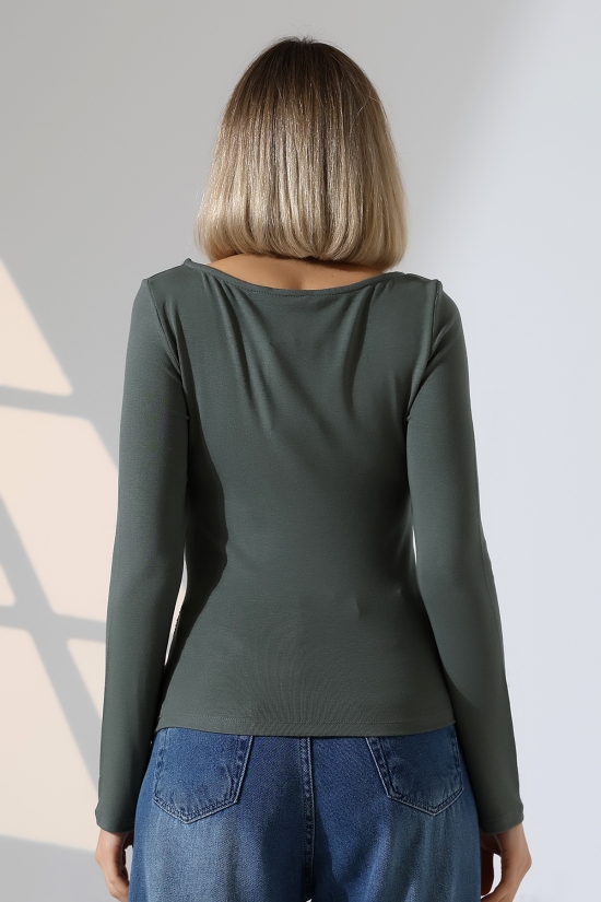 21951 KADIN KAYIK YAKA YANLARI LAST BÜZGÜLÜ FULL LYC VORTVİSK RİBANA UZUN KOL TSHIRT 21951 KADIN KAYIK YAKA YANLARI LAST BÜZGÜLÜ FULL LYC VORTVİSK RİBANA UZUN KOL TSHIRT