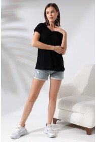 19410 KADIN KISA KOL SALAŞ V YAKA VSK TSHIRT 19410 KADIN KISA KOL SALAŞ V YAKA VSK TSHIRT