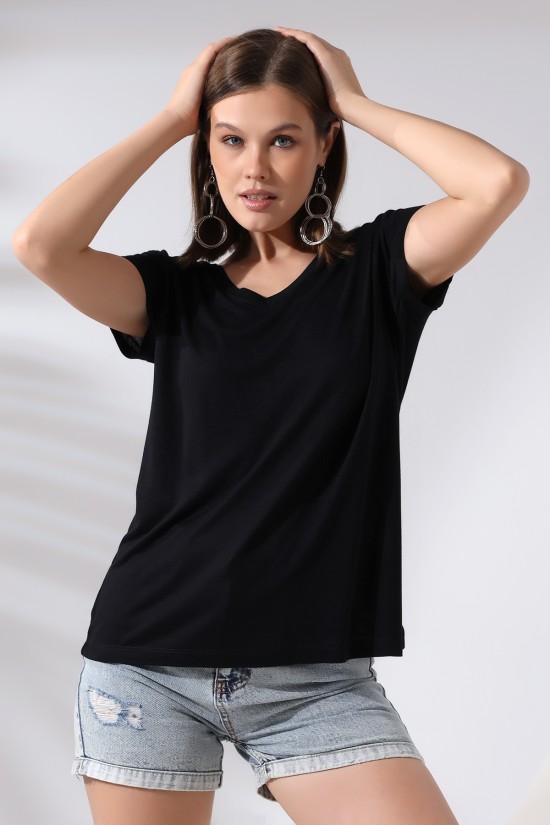 19410 BAYAN KISA KOL SALAŞ V YAKA VSK TSHIRT 19410 BAYAN KISA KOL SALAŞ V YAKA VSK TSHIRT