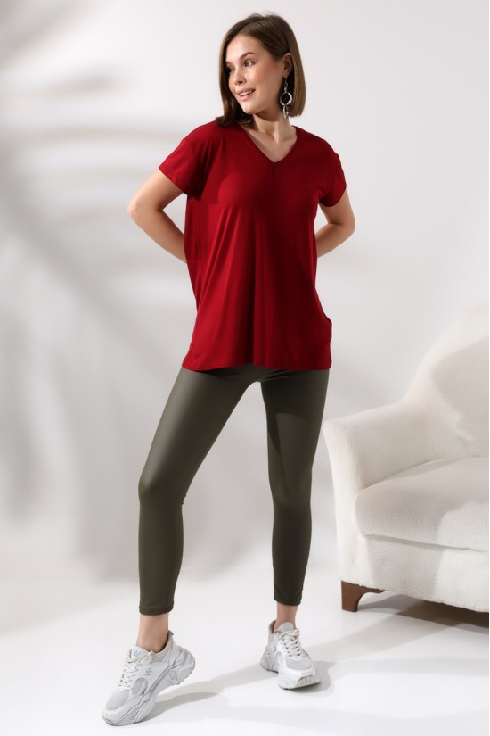 19410 KADIN KISA KOL SALAŞ V YAKA VSK TSHIRT 19410 KADIN KISA KOL SALAŞ V YAKA VSK TSHIRT