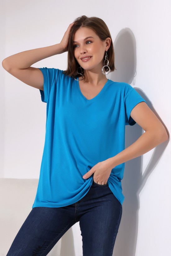 19410 KADIN KISA KOL SALAŞ V YAKA VSK TSHIRT 19410 KADIN KISA KOL SALAŞ V YAKA VSK TSHIRT