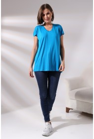 19410 KADIN KISA KOL SALAŞ V YAKA VSK TSHIRT 19410 KADIN KISA KOL SALAŞ V YAKA VSK TSHIRT