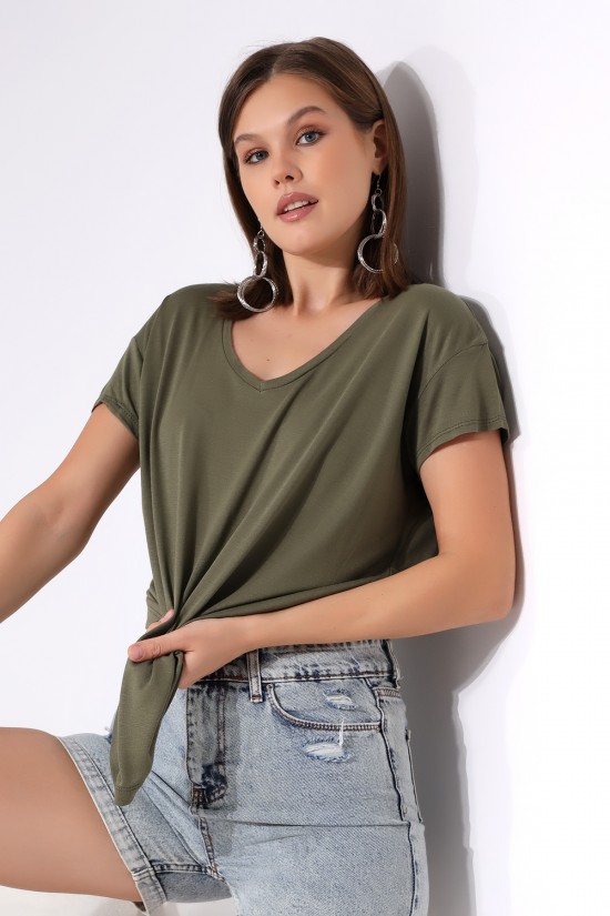 19410 BAYAN KISA KOL SALAŞ V YAKA VSK TSHIRT 19410 BAYAN KISA KOL SALAŞ V YAKA VSK TSHIRT