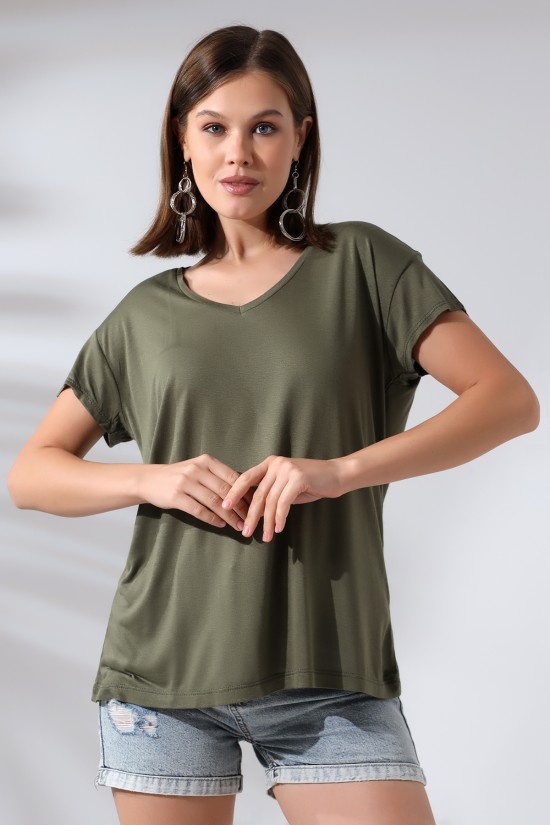 19410 BAYAN KISA KOL SALAŞ V YAKA VSK TSHIRT 19410 BAYAN KISA KOL SALAŞ V YAKA VSK TSHIRT