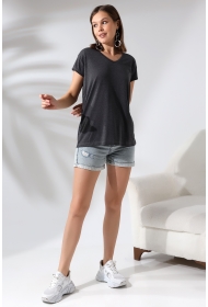 19410 KADIN KISA KOL SALAŞ V YAKA VSK TSHIRT 19410 KADIN KISA KOL SALAŞ V YAKA VSK TSHIRT