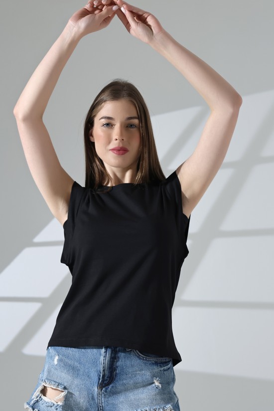 21572 BAYAN KOLSUZ GENİŞ KOL EVİ İÇ KAPAKLI ARKA ETEĞİ OVAL PAMUKLU TSHIRT 21572 BAYAN KOLSUZ GENİŞ KOL EVİ İÇ KAPAKLI ARKA ETEĞİ OVAL PAMUKLU TSHIRT