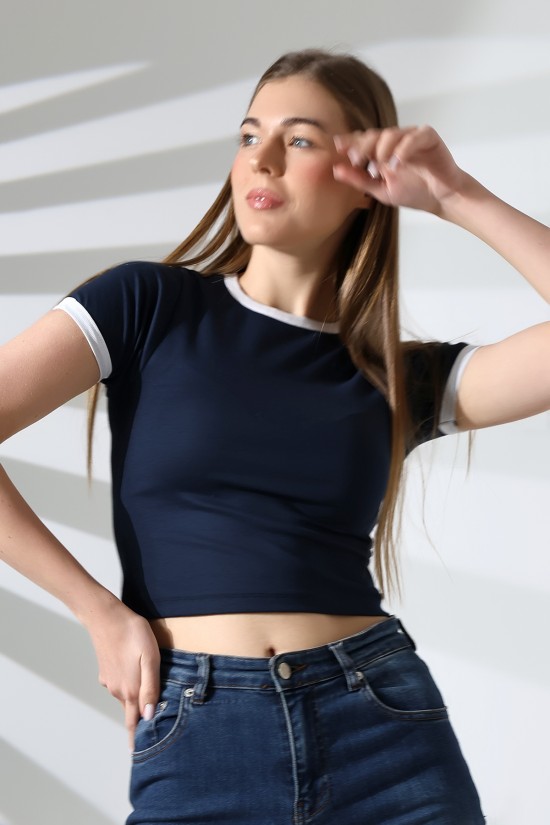 21832 KADIN FULL LYC PENYE KOMPAKT RİB.YAKA VE KOLAĞZI GARNİLİ BİSİKLET YAKA TSHIRT 21832 KADIN FULL LYC PENYE KOMPAKT RİB.YAKA VE KOLAĞZI GARNİLİ BİSİKLET YAKA TSHIRT