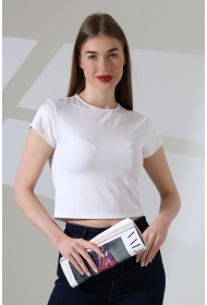 21974 KADIN  FULL LYC MİKRO  BİSİKLET YAKA TSHIRT