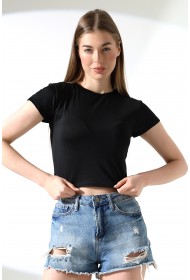 21974 KADIN  FULL LYC MİKRO  BİSİKLET YAKA TSHIRT