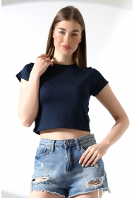 21974 KADIN  FULL LYC MİKRO  BİSİKLET YAKA TSHIRT