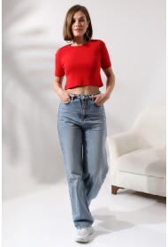 21560 KADIN PENYE COMP LİKRASIZ RİB PAMUKLU BİSİKLET YAKA CROP TSHIRT 21560 KADIN PENYE COMP LİKRASIZ RİB PAMUKLU BİSİKLET YAKA CROP TSHIRT