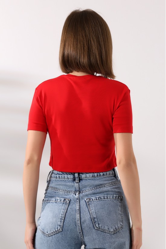 21560 KADIN PENYE COMP LİKRASIZ RİB PAMUKLU BİSİKLET YAKA CROP TSHIRT 21560 KADIN PENYE COMP LİKRASIZ RİB PAMUKLU BİSİKLET YAKA CROP TSHIRT