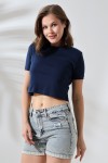 21560 KADIN PENYE COMP LİKRASIZ RİB PAMUKLU BİSİKLET YAKA CROP TSHIRT 21560 KADIN PENYE COMP LİKRASIZ RİB PAMUKLU BİSİKLET YAKA CROP TSHIRT