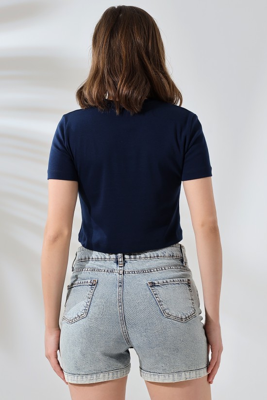 21560 KADIN PENYE COMP LİKRASIZ RİB PAMUKLU BİSİKLET YAKA CROP TSHIRT 21560 KADIN PENYE COMP LİKRASIZ RİB PAMUKLU BİSİKLET YAKA CROP TSHIRT