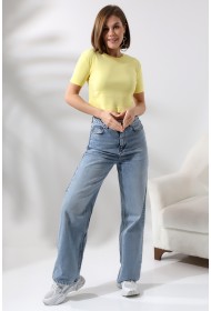 21560 KADIN PENYE COMP LİKRASIZ RİB PAMUKLU BİSİKLET YAKA CROP TSHIRT 21560 KADIN PENYE COMP LİKRASIZ RİB PAMUKLU BİSİKLET YAKA CROP TSHIRT