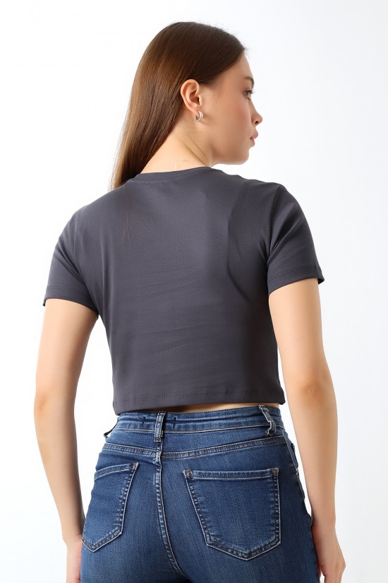 21560 KADIN PENYE COMP LİKRASIZ RİB PAMUKLU BİSİKLET YAKA CROP TSHIRT 21560 KADIN PENYE COMP LİKRASIZ RİB PAMUKLU BİSİKLET YAKA CROP TSHIRT