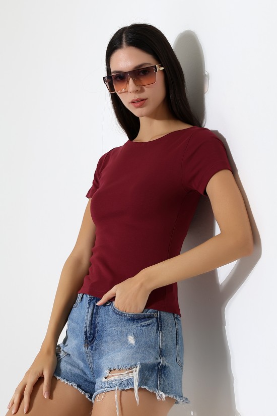 21996 KADIN KAYIK YAKA FULL LYC KOMPAKT PENYE KISA KOL TSHIRT 21996 KADIN KAYIK YAKA FULL LYC KOMPAKT PENYE KISA KOL TSHIRT