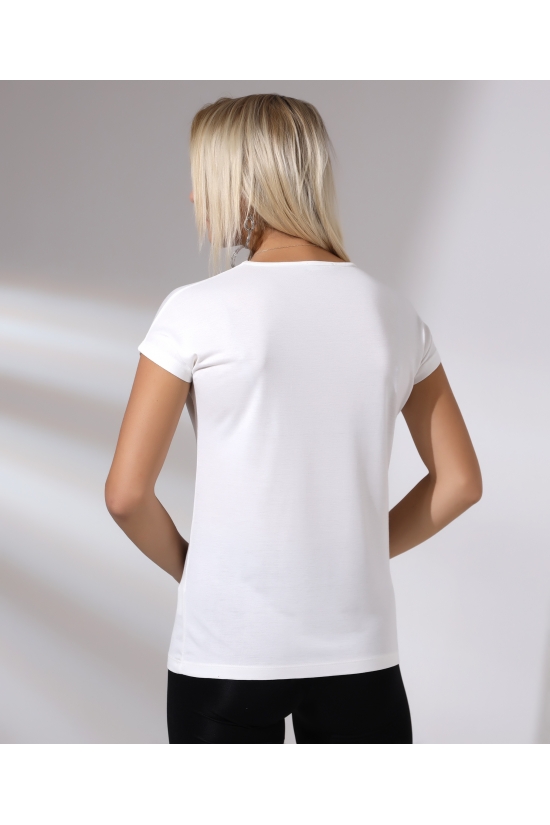 19315 REALİST BASK.BAYAN KISA KOLU BEDENDE SALAŞ VSK TSHIRT 