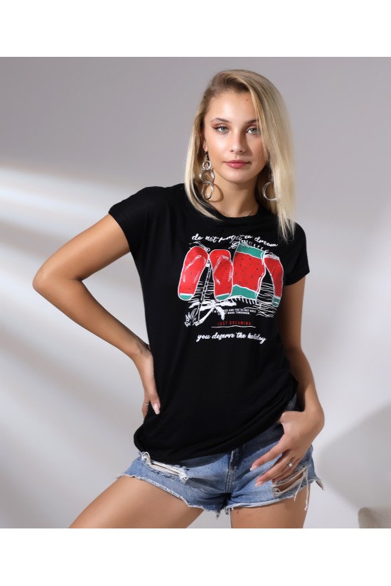 20479 DO NOT FORGET BASK.BAYAN KISA KOLU BEDENDE SALAŞ VSK TSHIRT 20479 DO NOT FORGET BASK.BAYAN KISA KOLU BEDENDE SALAŞ VSK TSHIRT