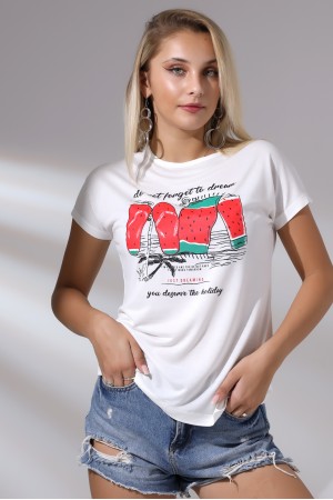 20479  DO NOT FORGET  BASK.KADIN KISA KOLU BEDENDE SALAŞ VSK TSHIRT 