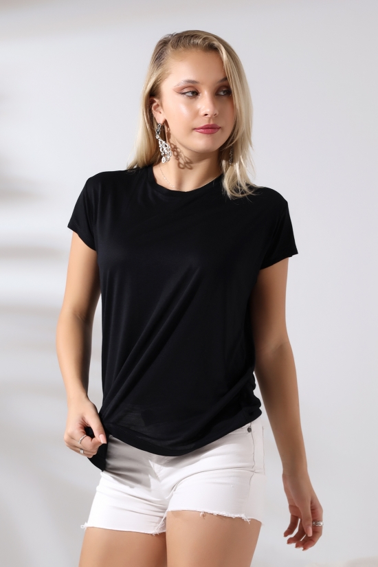 21256 BAYAN KISA KOL SALAŞ BİSİKLET YAKA VSK TSHIRT