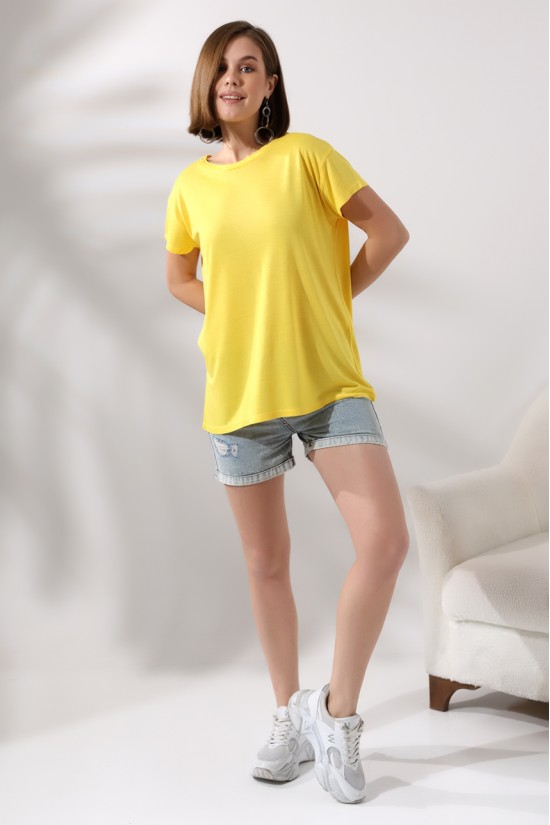 21256 KADIN KISA KOL SALAŞ BİSİKLET YAKA VSK TSHIRT 21256 KADIN KISA KOL SALAŞ BİSİKLET YAKA VSK TSHIRT