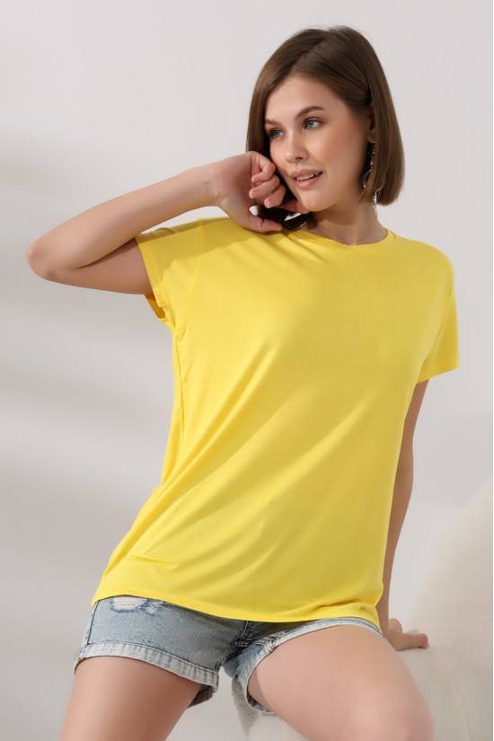 21256 KADIN KISA KOL SALAŞ BİSİKLET YAKA VSK TSHIRT 21256 KADIN KISA KOL SALAŞ BİSİKLET YAKA VSK TSHIRT