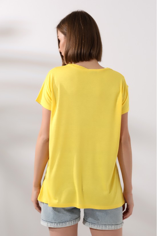 21256 KADIN KISA KOL SALAŞ BİSİKLET YAKA VSK TSHIRT 21256 KADIN KISA KOL SALAŞ BİSİKLET YAKA VSK TSHIRT