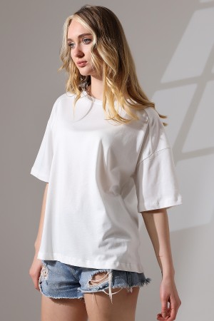 21669 KADIN KALIN FAYN PENYE KOMPAKT OMUZ PARÇALI KISA KOL GENİŞ SALAŞ TSHIRT 21669 KADIN KALIN FAYN PENYE KOMPAKT OMUZ PARÇALI KISA KOL GENİŞ SALAŞ TSHIRT