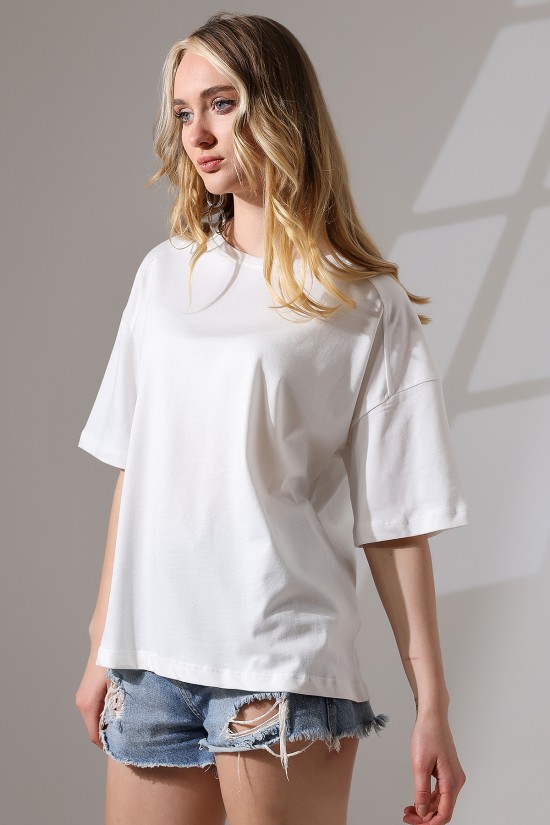 21669 KADIN KALIN FAYN PENYE COMPACK OMUZ PARÇALI KISA KOL GENİŞ SALAŞ TSHIRT 21669 KADIN KALIN FAYN PENYE COMPACK OMUZ PARÇALI KISA KOL GENİŞ SALAŞ TSHIRT