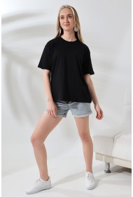 21667 KADIN KALIN FAYN PENYE KOMPAKT YAKA KAŞGORSELİ KISA KOL GENİŞ SALAŞ TSHIRT 21667 KADIN KALIN FAYN PENYE KOMPAKT YAKA KAŞGORSELİ KISA KOL GENİŞ SALAŞ TSHIRT