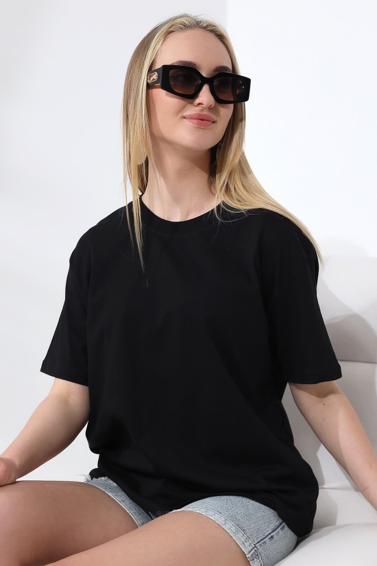 21667 KADIN KALIN FAYN PENYE COMPACK YAKA KAŞGORSELİ KISA KOL GENİŞ SALAŞ TSHIRT 21667 KADIN KALIN FAYN PENYE COMPACK YAKA KAŞGORSELİ KISA KOL GENİŞ SALAŞ TSHIRT