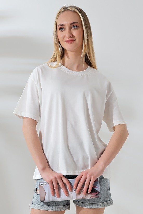 21667 KADIN KALIN FAYN PENYE COMPACK YAKA KAŞGORSELİ KISA KOL GENİŞ SALAŞ TSHIRT 21667 KADIN KALIN FAYN PENYE COMPACK YAKA KAŞGORSELİ KISA KOL GENİŞ SALAŞ TSHIRT