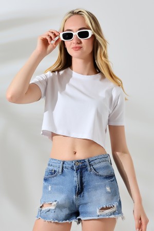 21754 KADIN KISA KOL KATLAMALI FULL LYC COMP.PENYE GENİŞ KISA TSHIRT 21754 KADIN KISA KOL KATLAMALI FULL LYC COMP.PENYE GENİŞ KISA TSHIRT